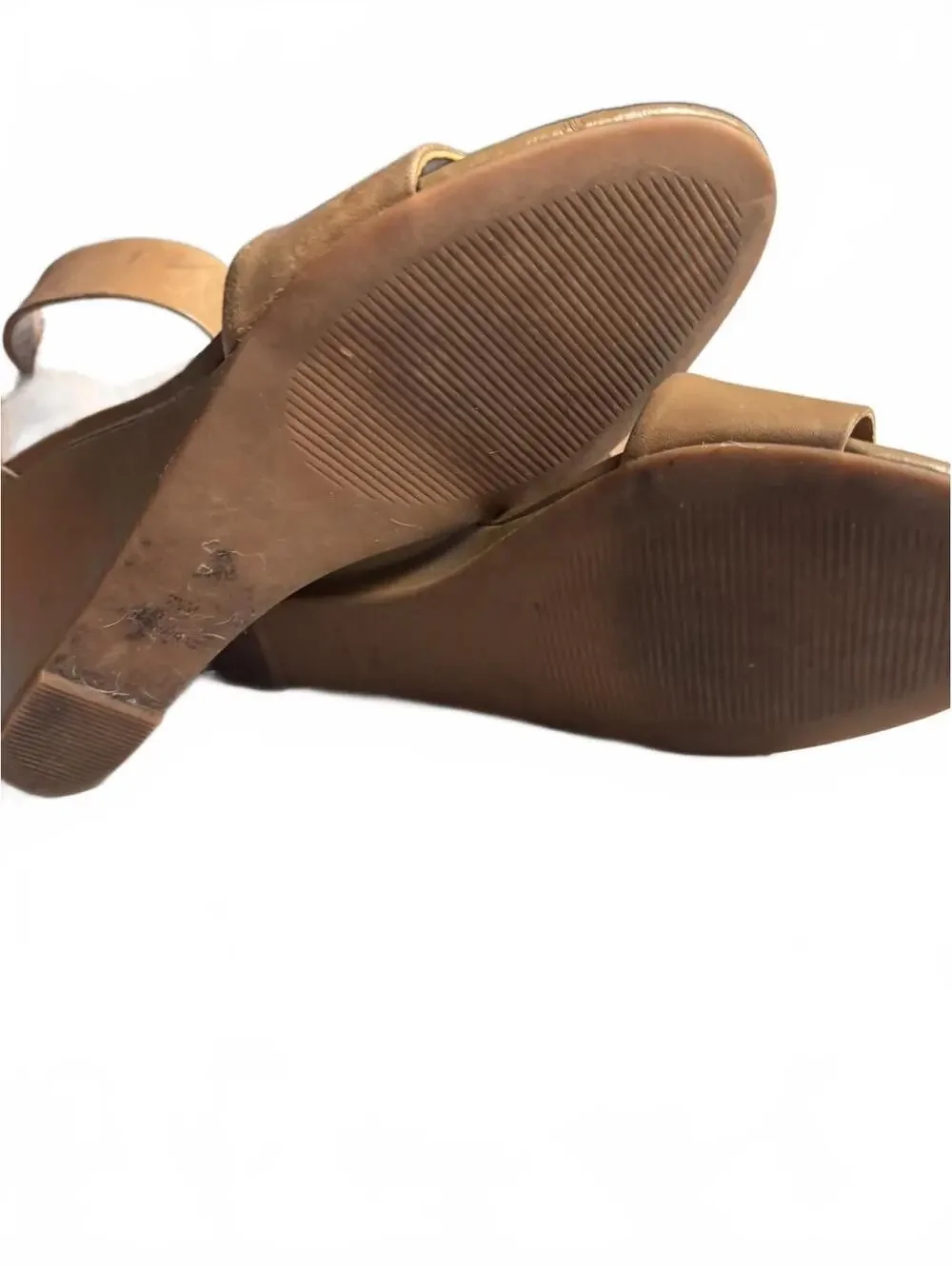 Steve Madden Taupe Wedge Sandals with Ankle Strap